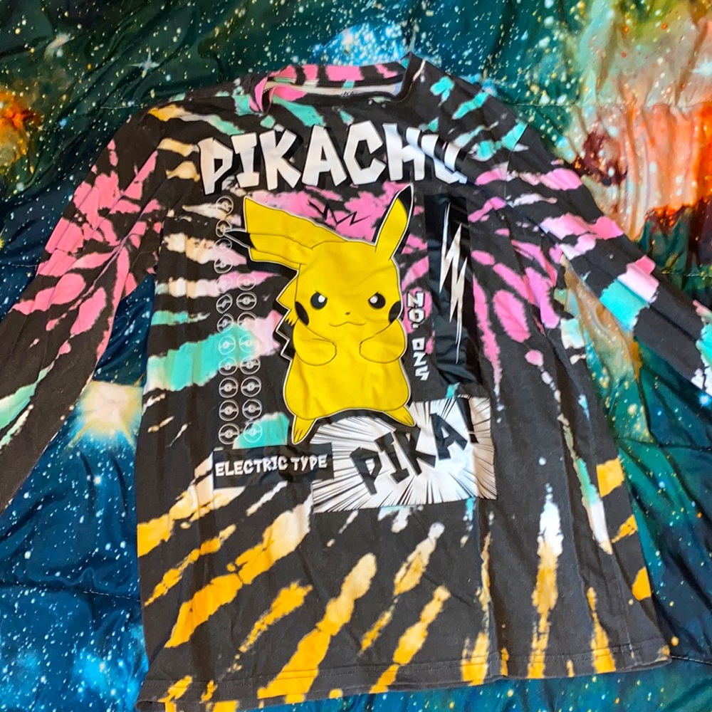 Tie Dye Pikachu Longe Sleeve Tee